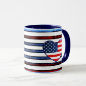 Amerikaanse vlag Patriottische Rood Wit Blauw Mok (Voorkant rechts)