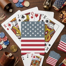 Amerikaanse vlag patriottische sterren en strepen pokerkaarten