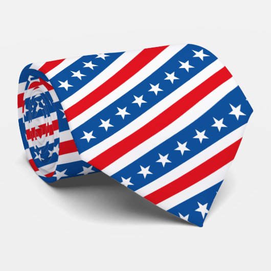 Amerikaanse vlag patriottische sterren en stripes stropdas (Opgerold)