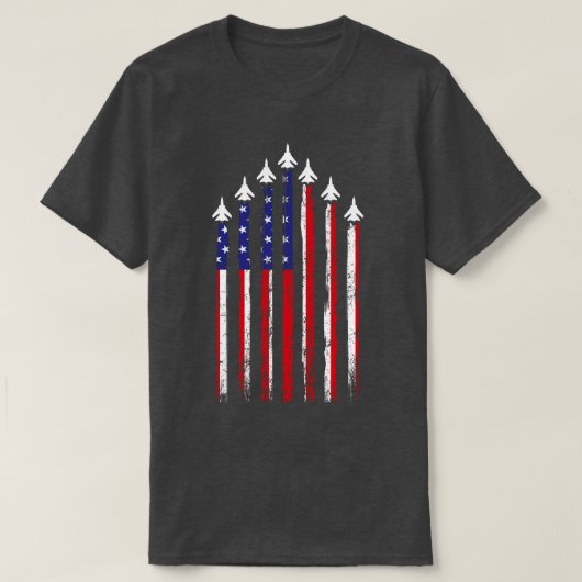Amerikaanse vlag Patriottische straaljagers T-shirt (Design voorkant)