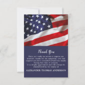 Amerikaanse vlag Patriottische sympathie militair  Bedankkaart (Achterkant)