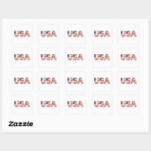 Amerikaanse vlag Patriottische typografie Vierkante Sticker (Vel)