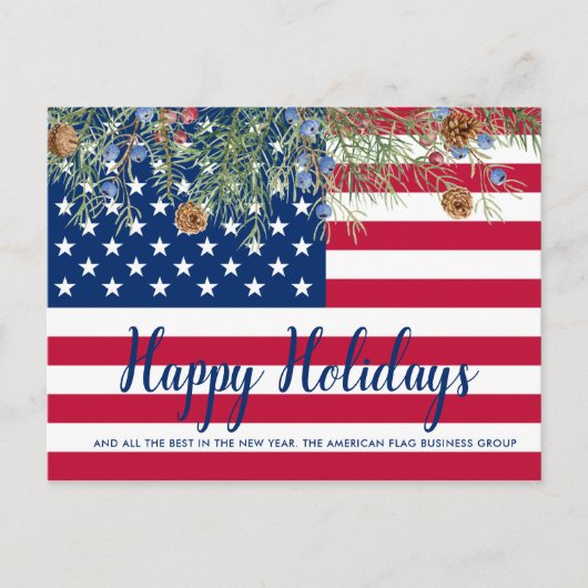 Amerikaanse vlag Patriottische Verenigde Staten Za Feestdagenkaart (Voorkant)