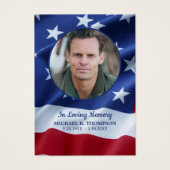 Amerikaanse vlag Patriottische veteraan Funeral Pr Visitekaartje (Voorkant)