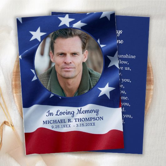 Amerikaanse vlag Patriottische veteraan Funeral Pr Visitekaartje