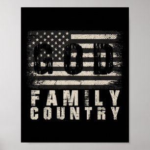 Amerikaanse vlag Patriottische veteraan God Family Poster