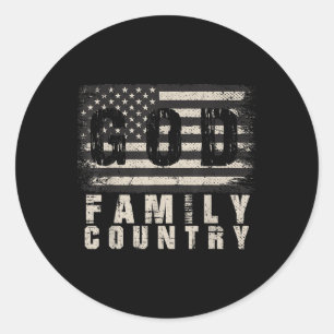 Amerikaanse vlag Patriottische veteraan God Family Ronde Sticker