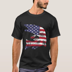 Amerikaanse vlag Patriottische visser Pike Amp Mus T-shirt