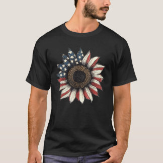 Amerikaanse vlag Patriottische zonnebloem 4 juli A T-shirt