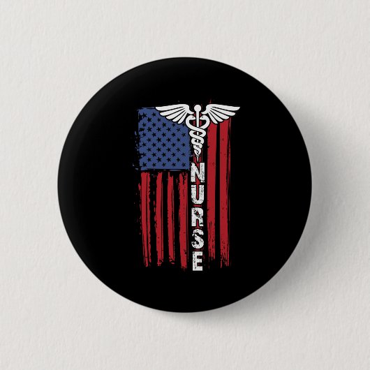 Amerikaanse vlag Patriottische zuster Week Nursing Ronde Button 5,7 Cm (Voorkant)