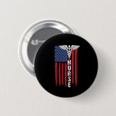 Amerikaanse vlag Patriottische zuster Week Nursing Ronde Button 5,7 Cm (Voorkant /achterkant)