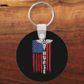 Amerikaanse vlag Patriottische zuster Week Nursing Sleutelhanger (Voorkant)