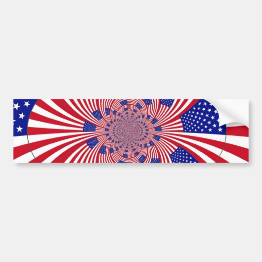 Amerikaanse vlag patroon bumpersticker (Voorkant)