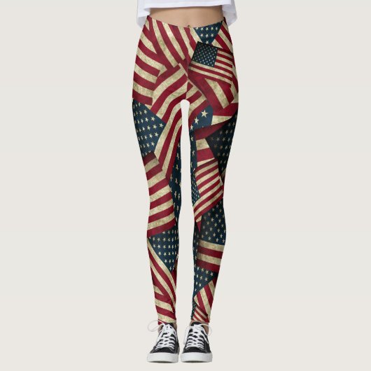 Amerikaanse vlag patroon patriottisch leggings (Voorkant)
