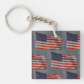 Amerikaanse vlag patroon rood wit blauw sleutelhanger (Voorkant)