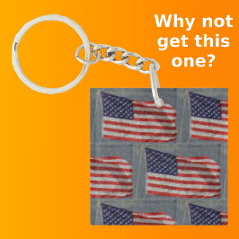 Amerikaanse vlag patroon rood wit blauw sleutelhanger