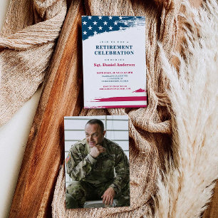 Amerikaanse vlag pensioen partij uitnodiging milit
