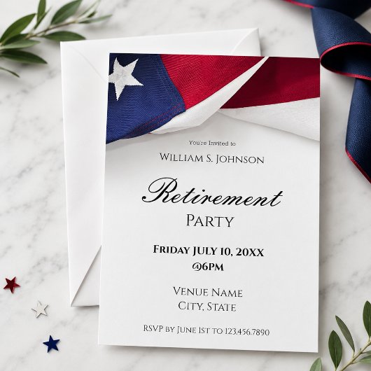 Amerikaanse Vlag Pensioenfeest Kaart