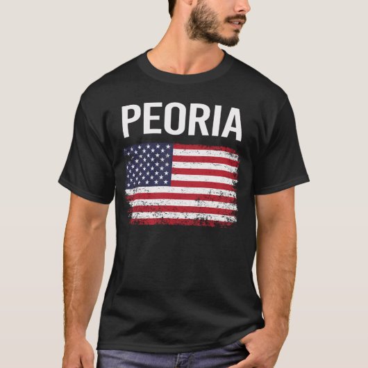 Amerikaanse Vlag Peoria T-shirt (Voorkant)