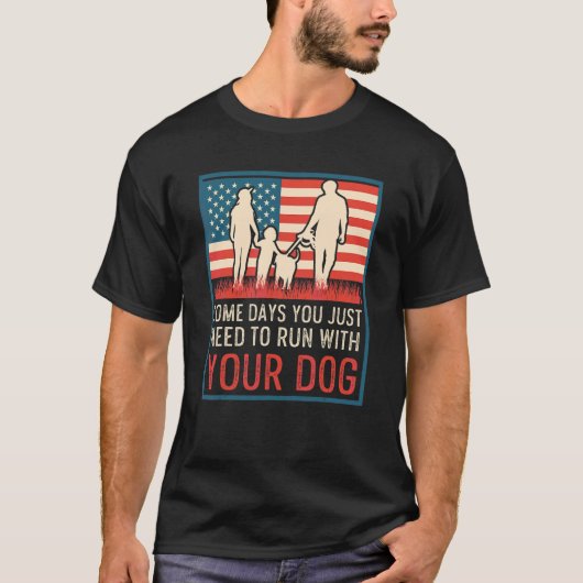 Amerikaanse vlag Personal Trainer Dog T-shirt (Voorkant)