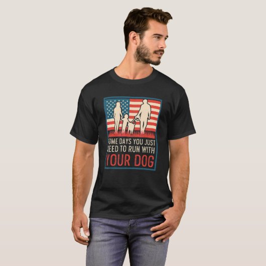 Amerikaanse vlag Personal Trainer Dog T-shirt (Voorkant volledig)