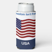 Amerikaanse vlag Personaliseer naam en tekst Tall  Seltzer Blikjeskoeler (Seltzer Achterkant)