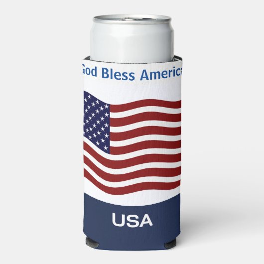 Amerikaanse vlag Personaliseer naam en tekst Tall  Seltzer Blikjeskoeler