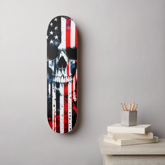 Amerikaanse vlag persoonlijk skateboard (Muurkunst)