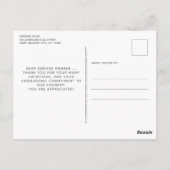 Amerikaanse Vlag Persoonlijke Militaire Dank Je We Briefkaart (Achterkant)