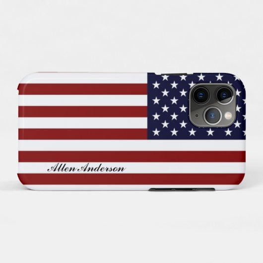 Amerikaanse vlag Persoonlijke naam of monogram Case-Mate iPhone Case (Achterkant (horizontaal))