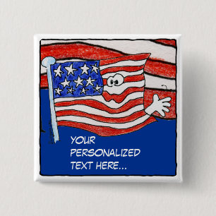 Amerikaanse vlag Persoonlijke pincode/Button Vierkante Button 5,1 Cm