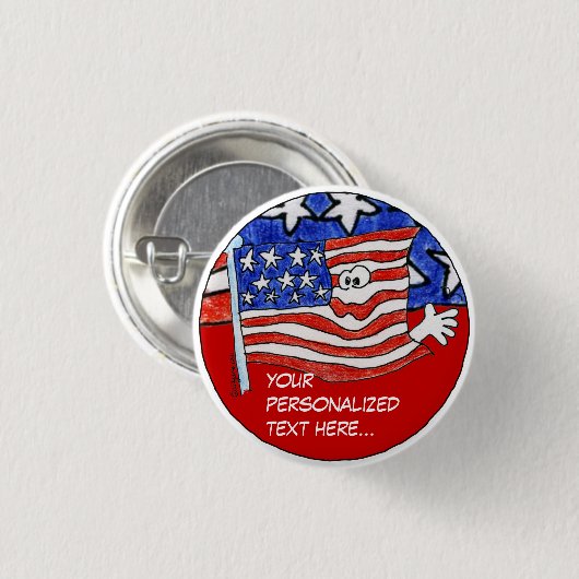 Amerikaanse vlag Persoonlijke pincode/Ronde Button (Voorkant /achterkant)