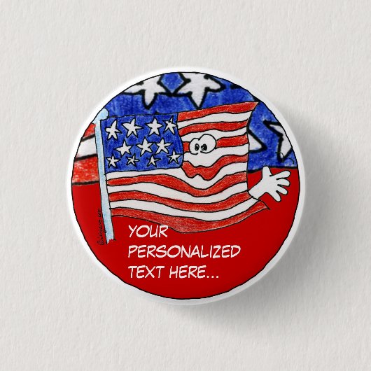 Amerikaanse vlag Persoonlijke pincode/Ronde Button (Voorkant)