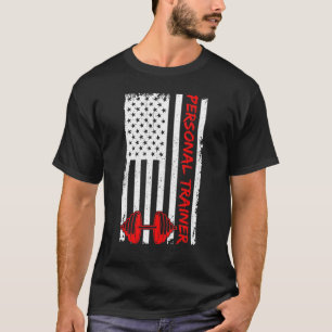 Amerikaanse vlag persoonlijke trainer gezondheid e t-shirt