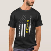 Amerikaanse vlag piano Amerikaanse vlag pianist mu T-shirt (Voorkant)
