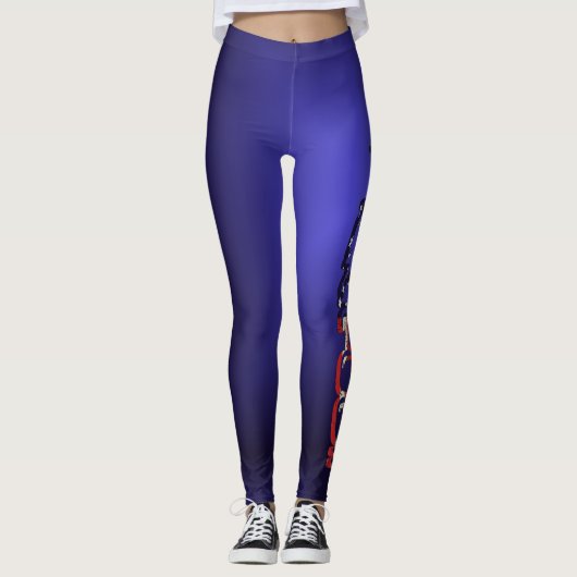 Amerikaanse vlag Pickleball-Logo Leggings (Voorkant)
