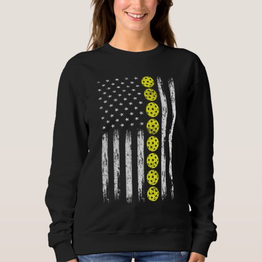 Amerikaanse vlag Pickleball Pickleball Trui (Voorkant)