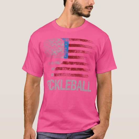Amerikaanse vlag Pickleball Player Paddleball Love T-shirt (Voorkant)