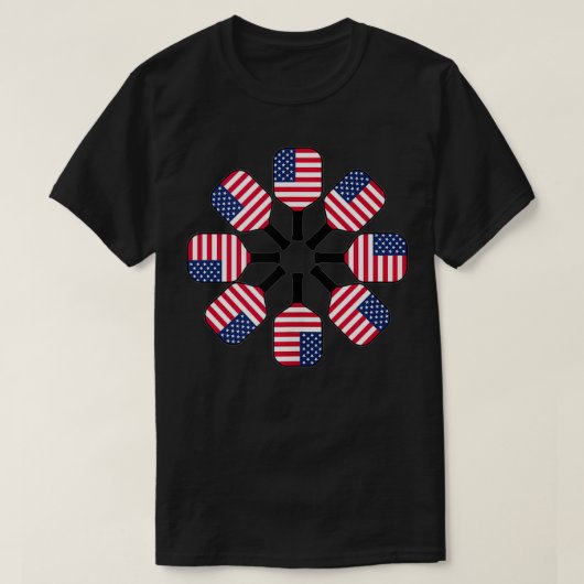 Amerikaanse vlag Pickleball Shield T-shirt (Design voorkant)