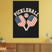 Amerikaanse vlag Pickleball-speler Canvas Afdruk (Insitu (Woonkamer))