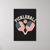 Amerikaanse vlag Pickleball-speler Canvas Afdruk (Voorkant)