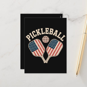 Amerikaanse vlag Pickleball Speler Feestdagenkaart