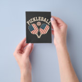 Amerikaanse vlag Pickleball Speler Flyer (Hand)