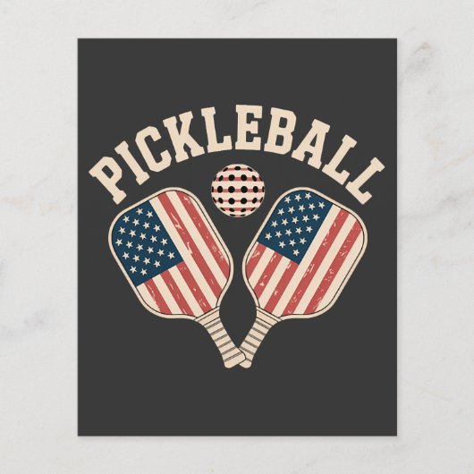 Amerikaanse vlag Pickleball Speler Flyer (Voorkant)