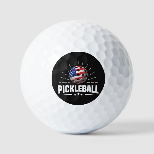 Amerikaanse Vlag Pickleball Speler Golfballen (Voorkant)