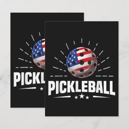 Amerikaanse Vlag Pickleball Speler Kaart (Voorkant / Achterkant)