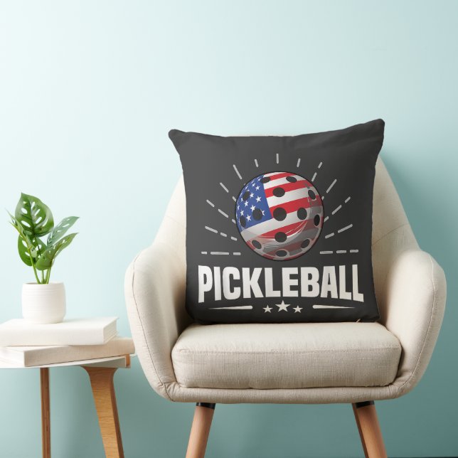 Amerikaanse Vlag Pickleball Speler Kussen (Stoel)