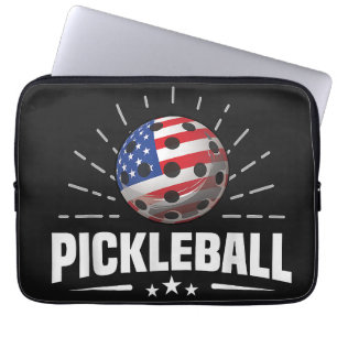 Amerikaanse vlag Pickleball Speler Laptop Sleeve