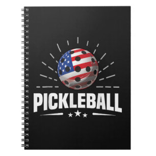 Amerikaanse vlag pickleball speler notitieboek