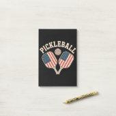Amerikaanse vlag Pickleball Speler Post-it® Notes (Op bureau)
